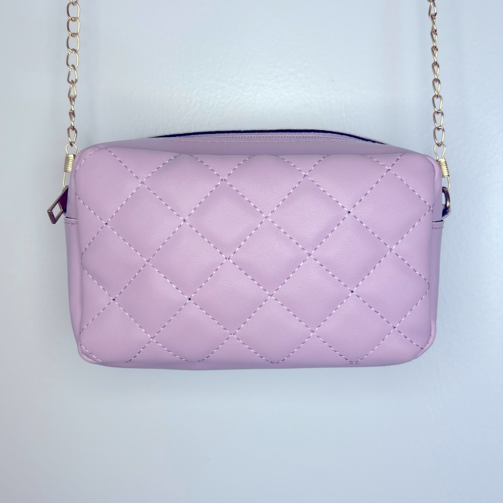 Lilac Quilted Crossbody Mini Bag